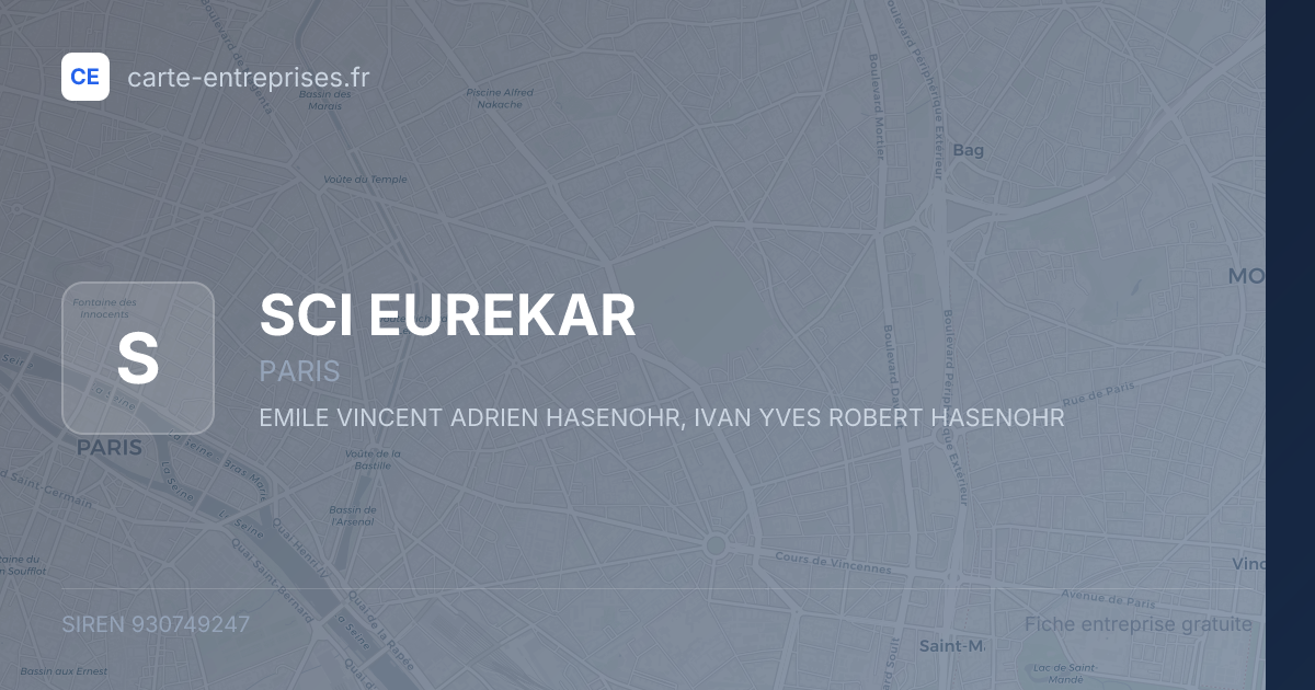 SCI EUREKAR — 930749247 — fiche entreprise