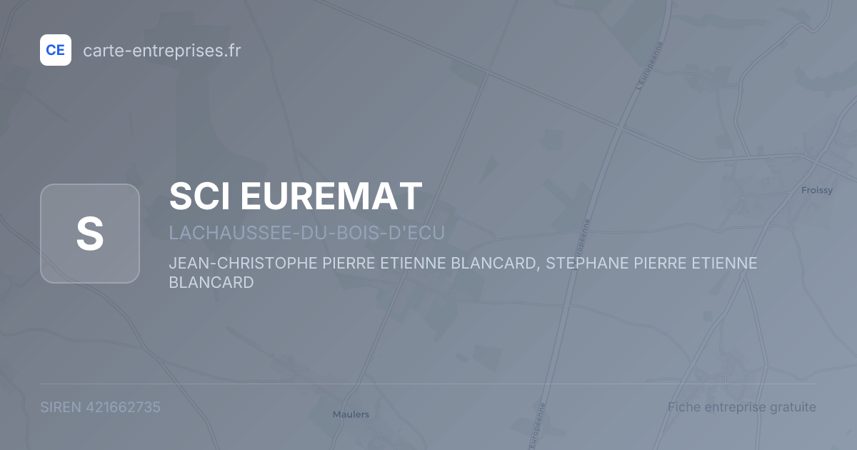 SCI EUREMAT — 421662735 — fiche entreprise