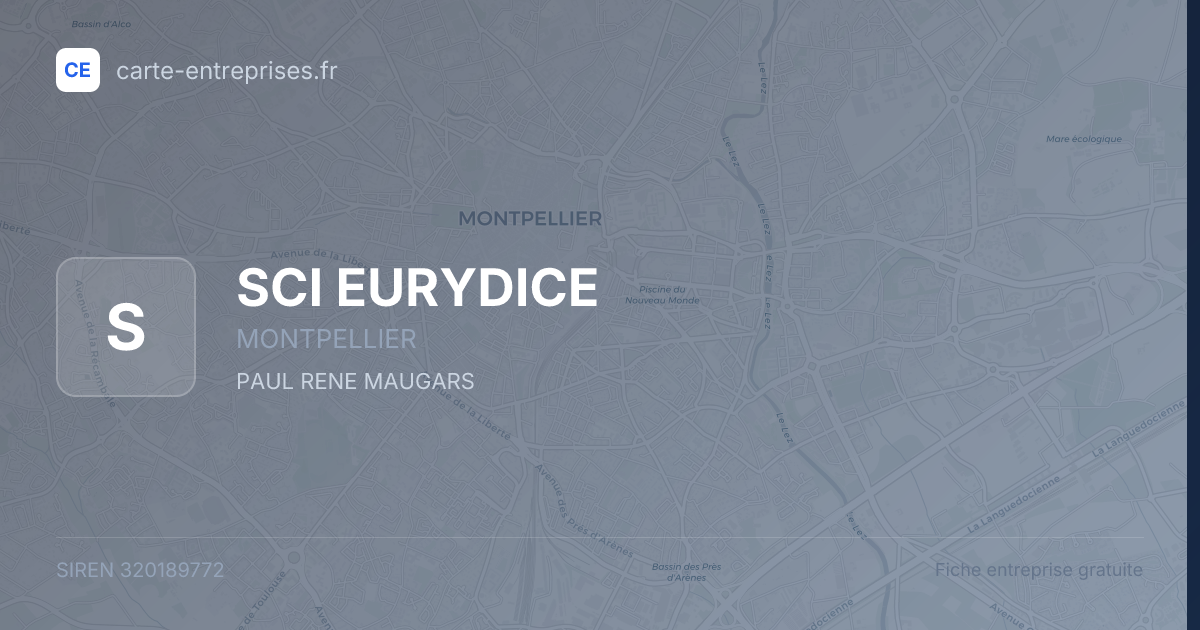 SCI EURYDICE — 320189772 — fiche entreprise