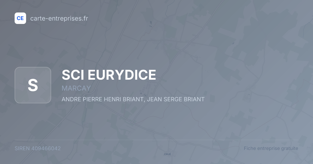 SCI EURYDICE — 409466042 — fiche entreprise
