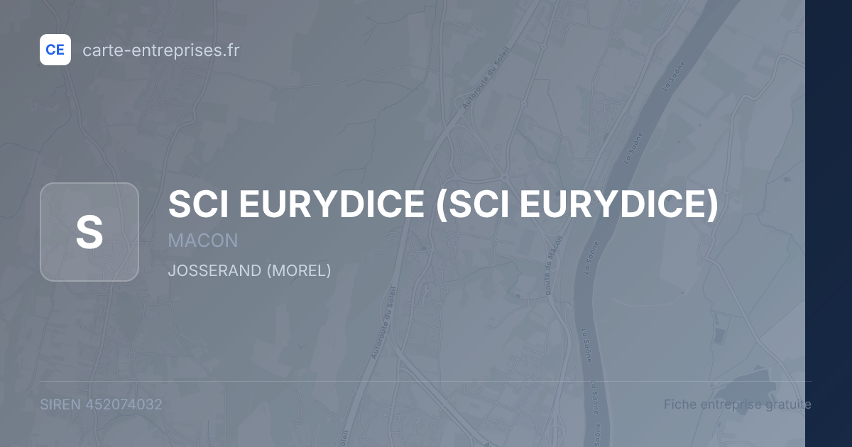 SCI EURYDICE — 452074032 — fiche entreprise