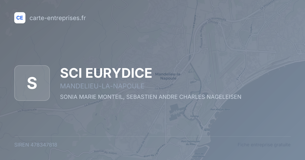 SCI EURYDICE — 478347818 — fiche entreprise
