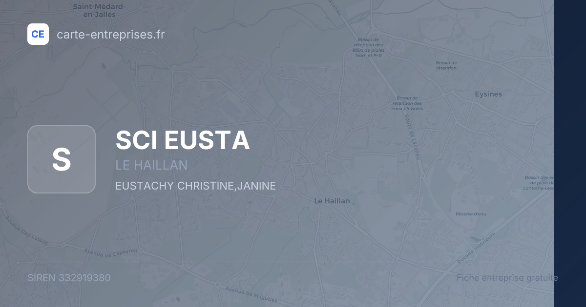 SCI EUSTA — 332919380 — fiche entreprise