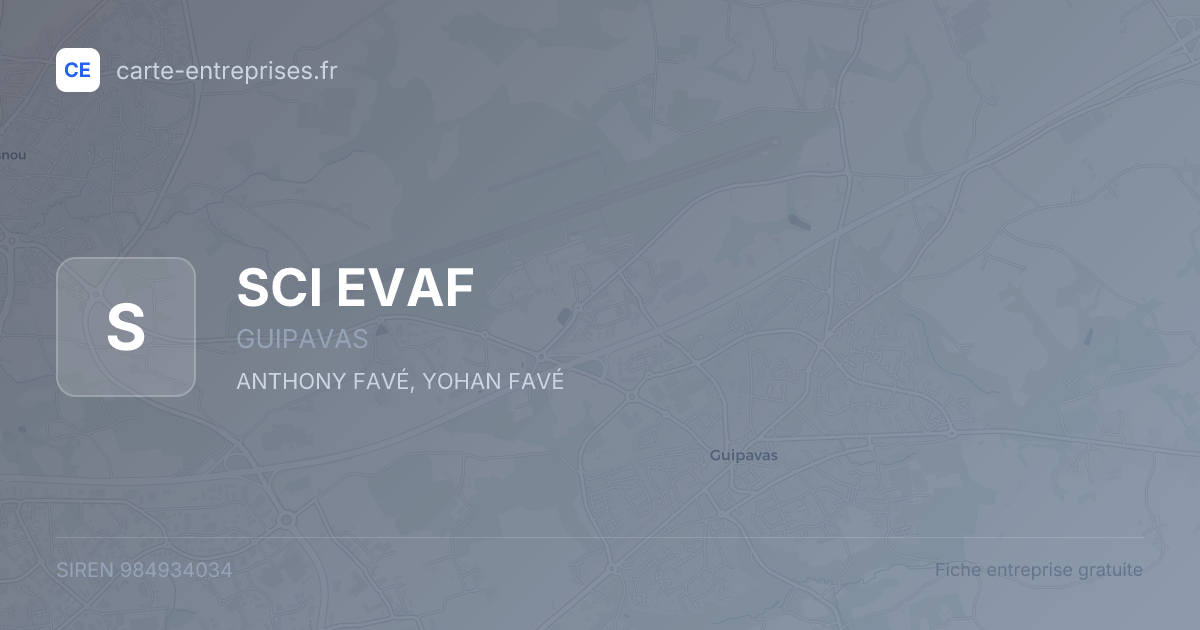 SCI EVAF — 984934034 — fiche entreprise