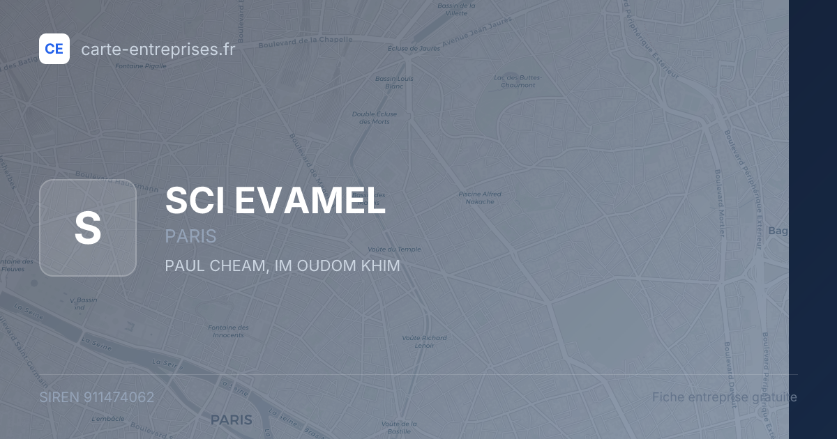 SCI EVAMEL — 911474062 — fiche entreprise
