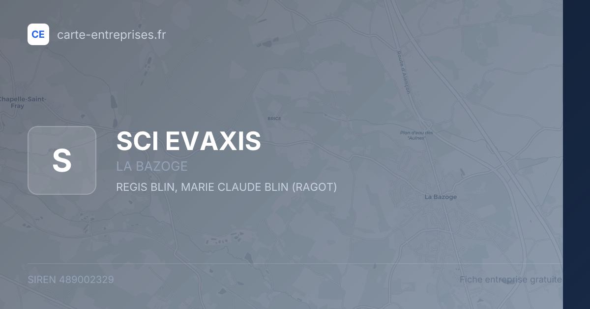 SCI EVAXIS — 489002329 — fiche entreprise