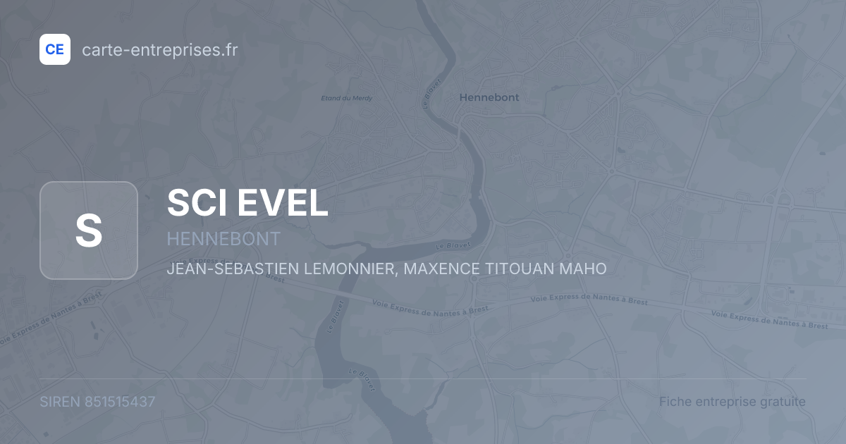 SCI EVEL — 851515437 — fiche entreprise