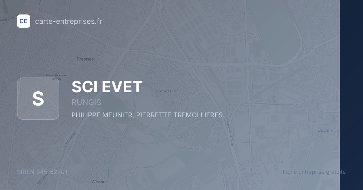 SCI EVET — 345152201 — fiche entreprise