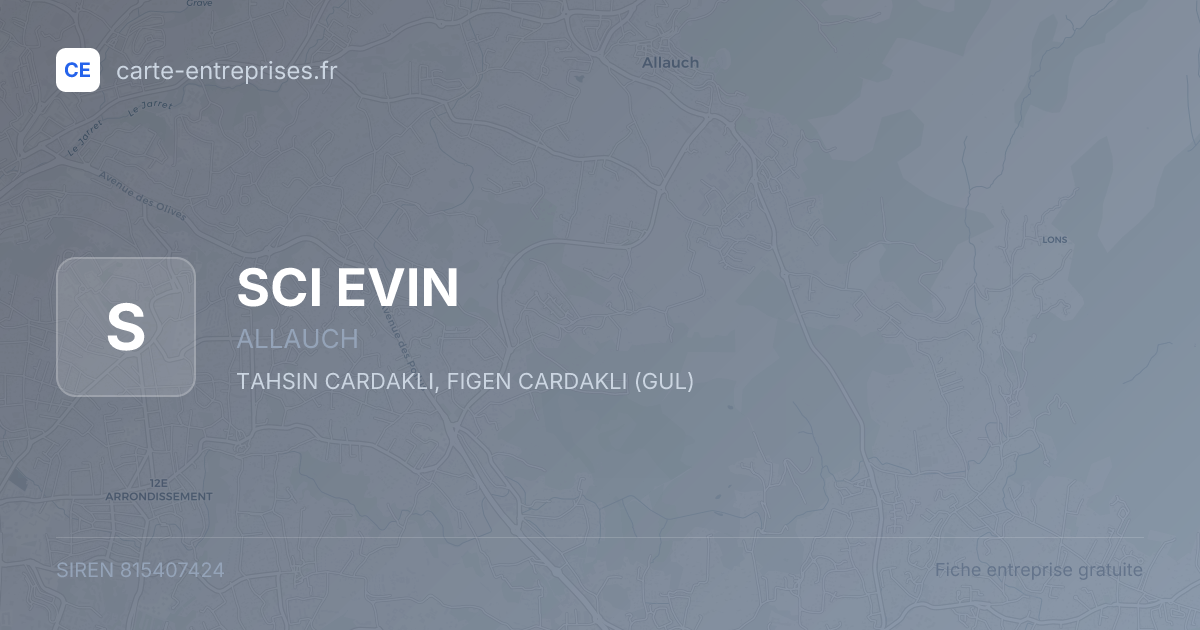 SCI EVIN — 815407424 — fiche entreprise