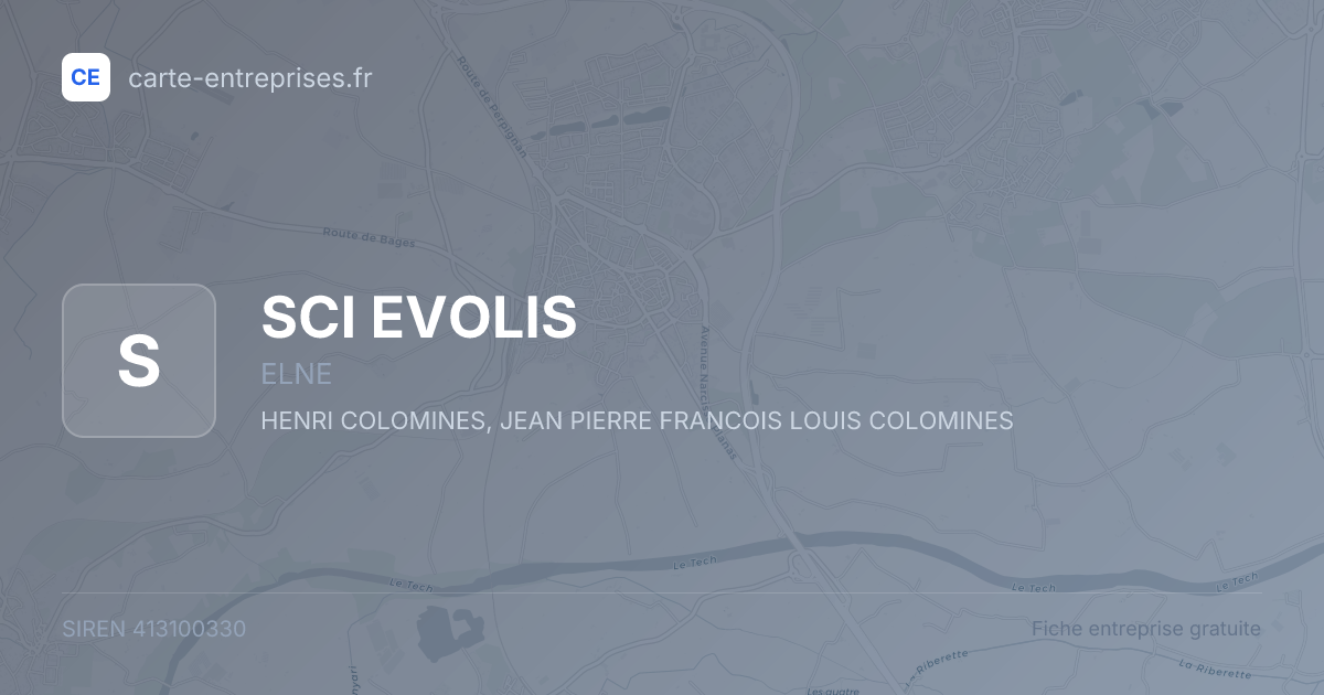 SCI EVOLIS — 413100330 — fiche entreprise