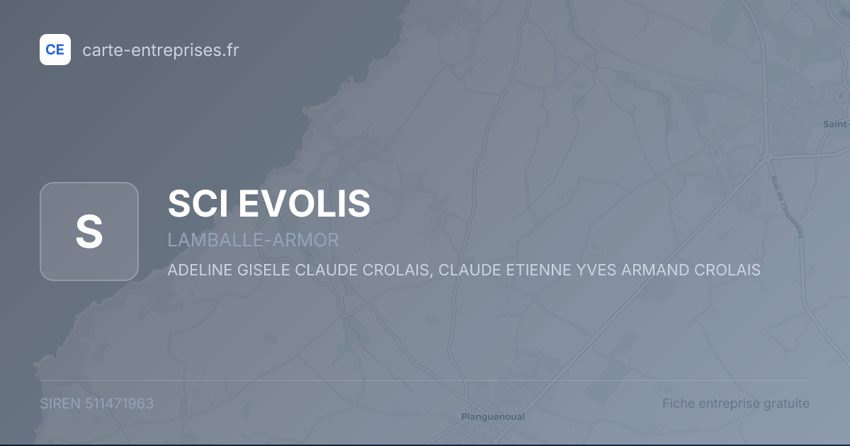 SCI EVOLIS — 511471963 — fiche entreprise