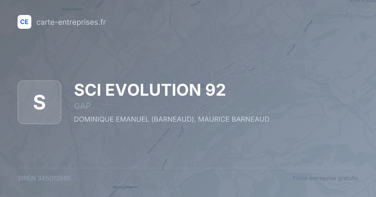 SCI EVOLUTION 92 — 345012686 — fiche entreprise