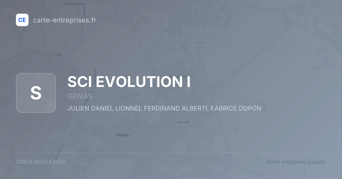 SCI EVOLUTION I — 403543986 — fiche entreprise