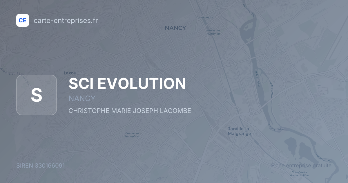 SCI EVOLUTION — 330166091 — fiche entreprise