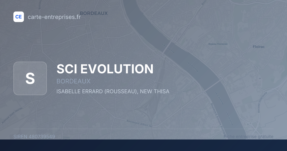 SCI EVOLUTION — 480739549 — fiche entreprise
