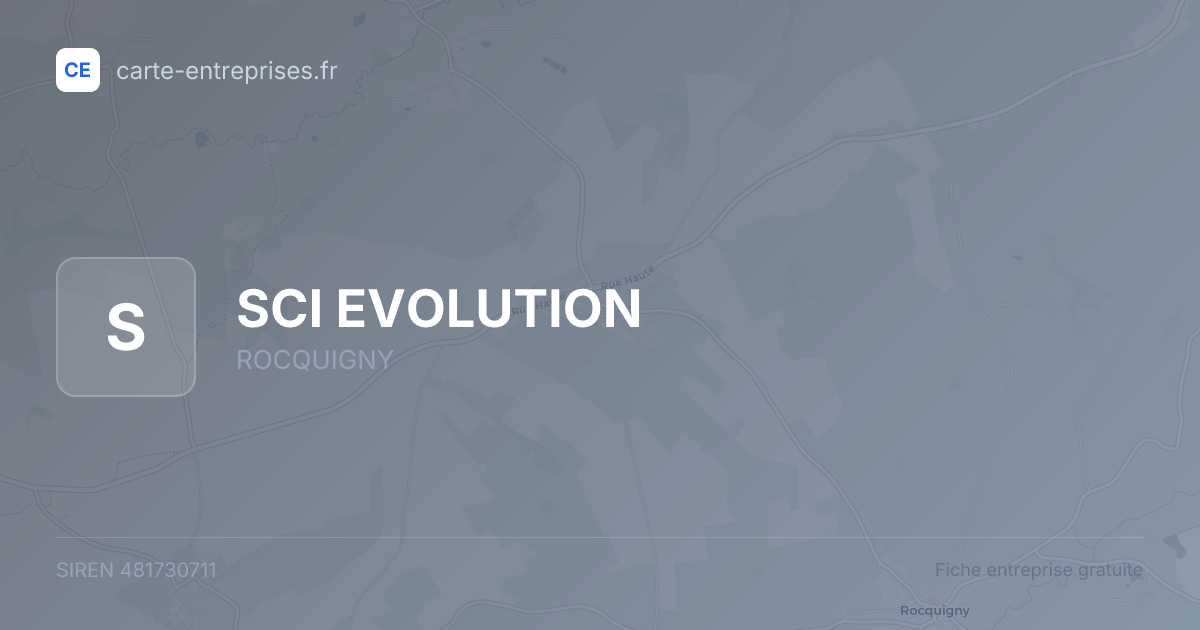 SCI EVOLUTION — 481730711 — fiche entreprise