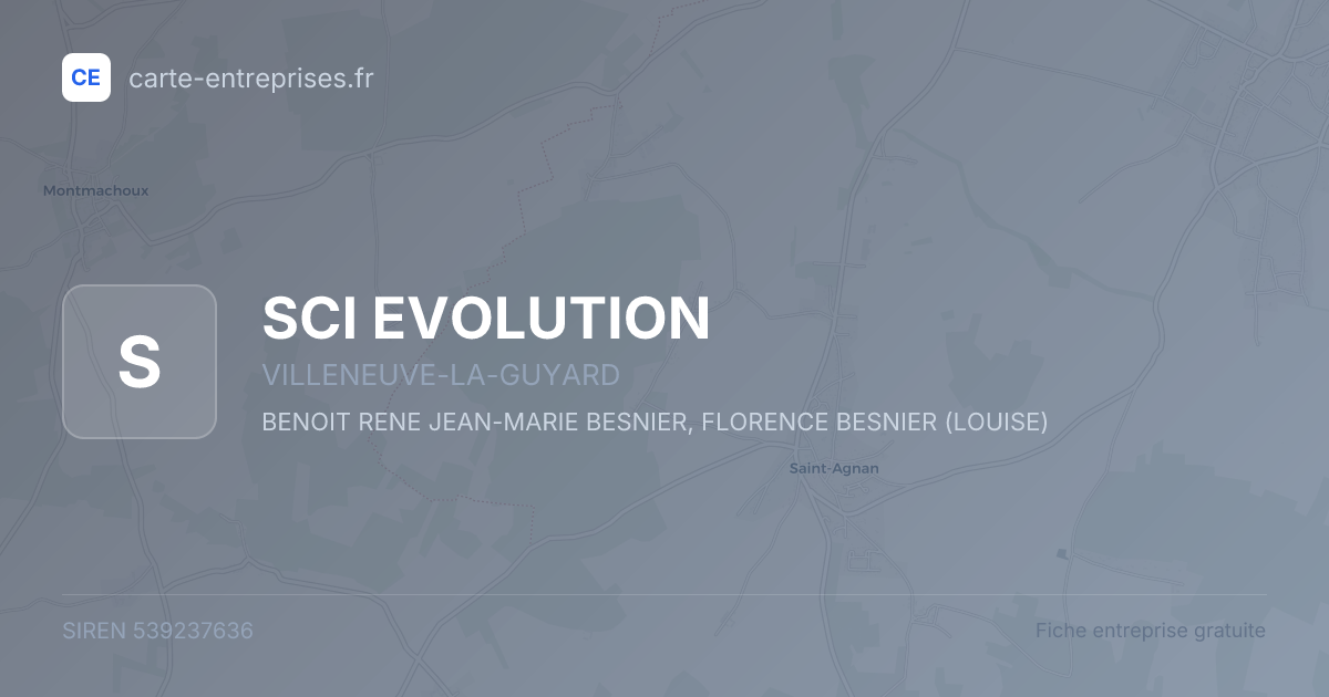 SCI EVOLUTION — 539237636 — fiche entreprise