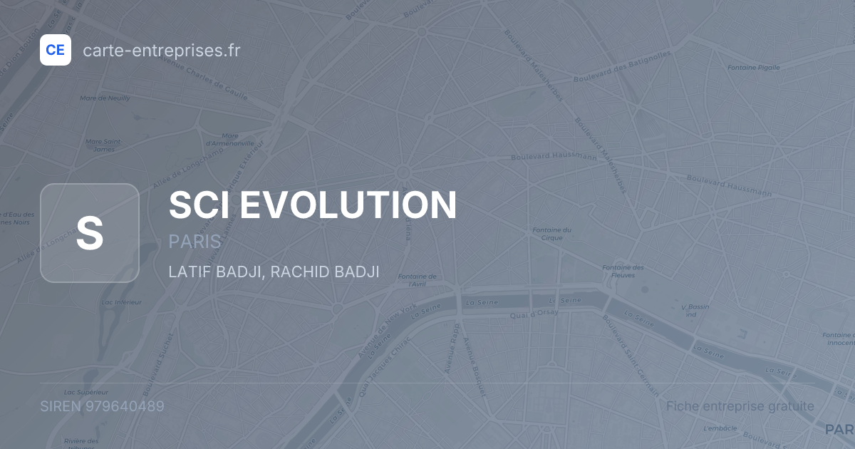 SCI EVOLUTION — 979640489 — fiche entreprise