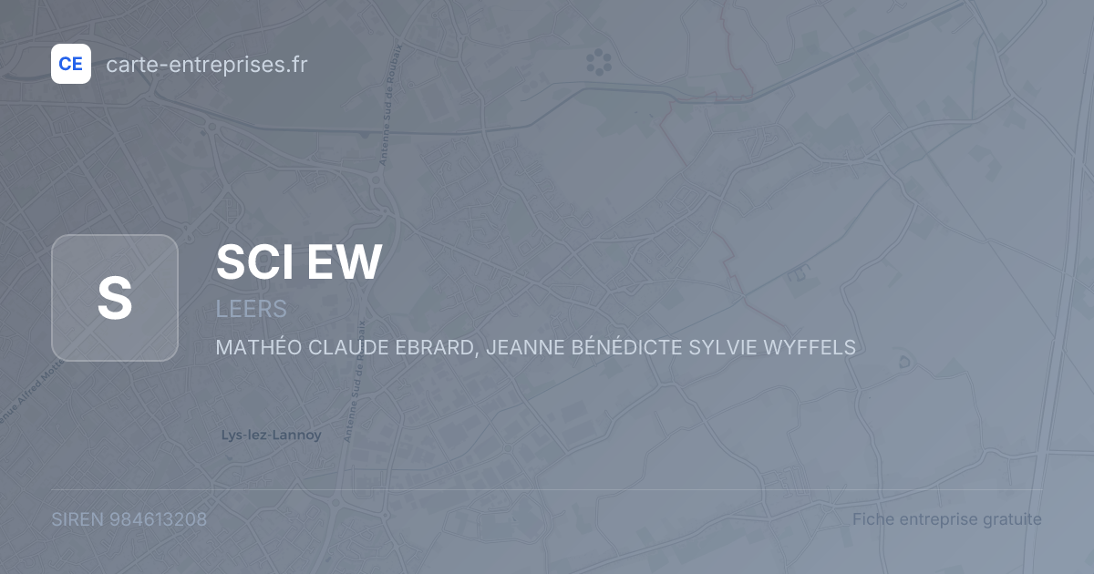 SCI EW — 984613208 — fiche entreprise
