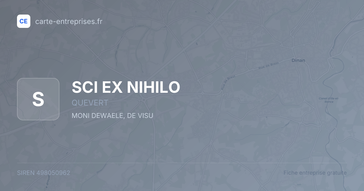 SCI EX NIHILO — 498050962 — fiche entreprise