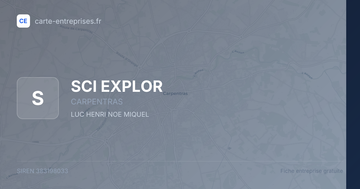 SCI EXPLOR — 383198033 — fiche entreprise