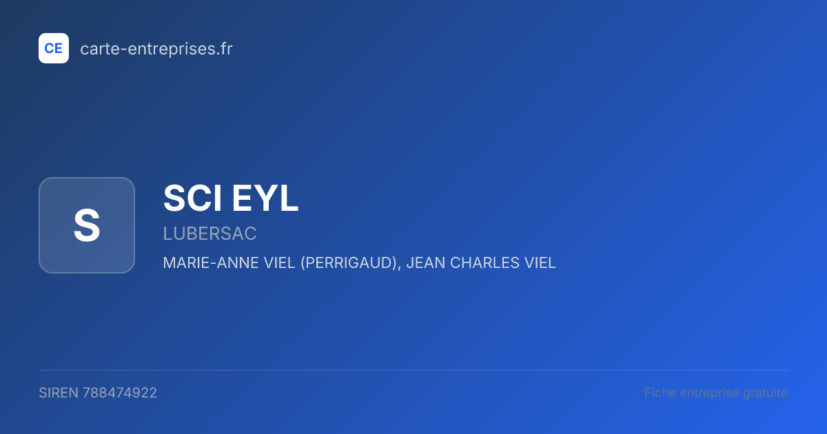 SCI EYL — 788474922 — fiche entreprise