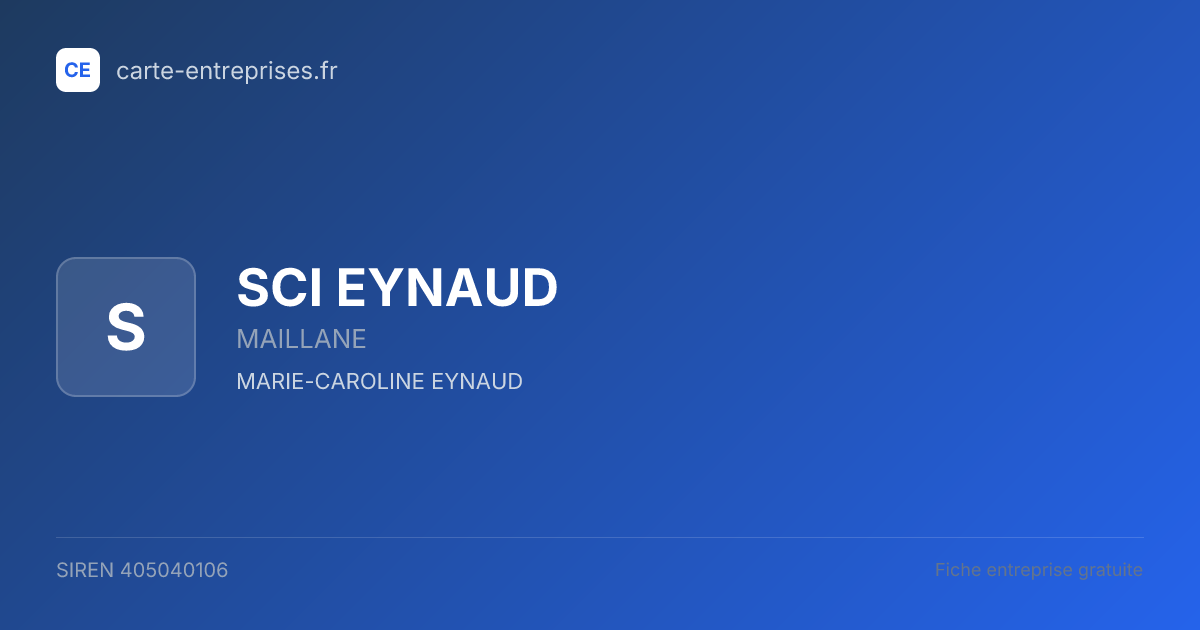 SCI EYNAUD — 405040106 — fiche entreprise