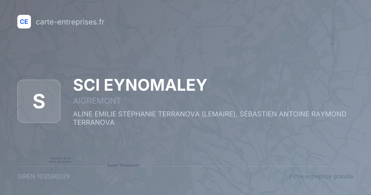 SCI EYNOMALEY — 103596029 — fiche entreprise