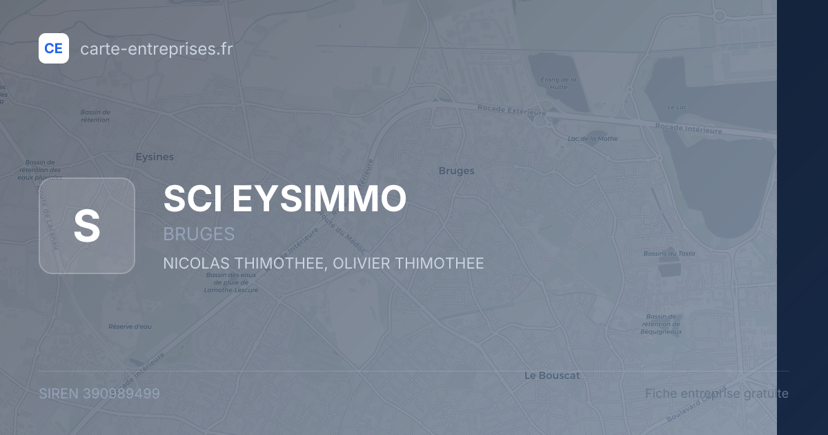 SCI EYSIMMO — 390989499 — fiche entreprise