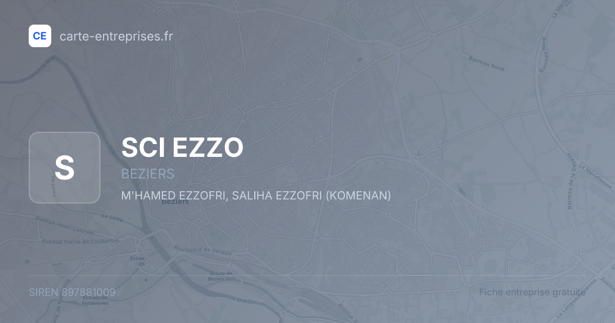 SCI EZZO — 897881009 — fiche entreprise