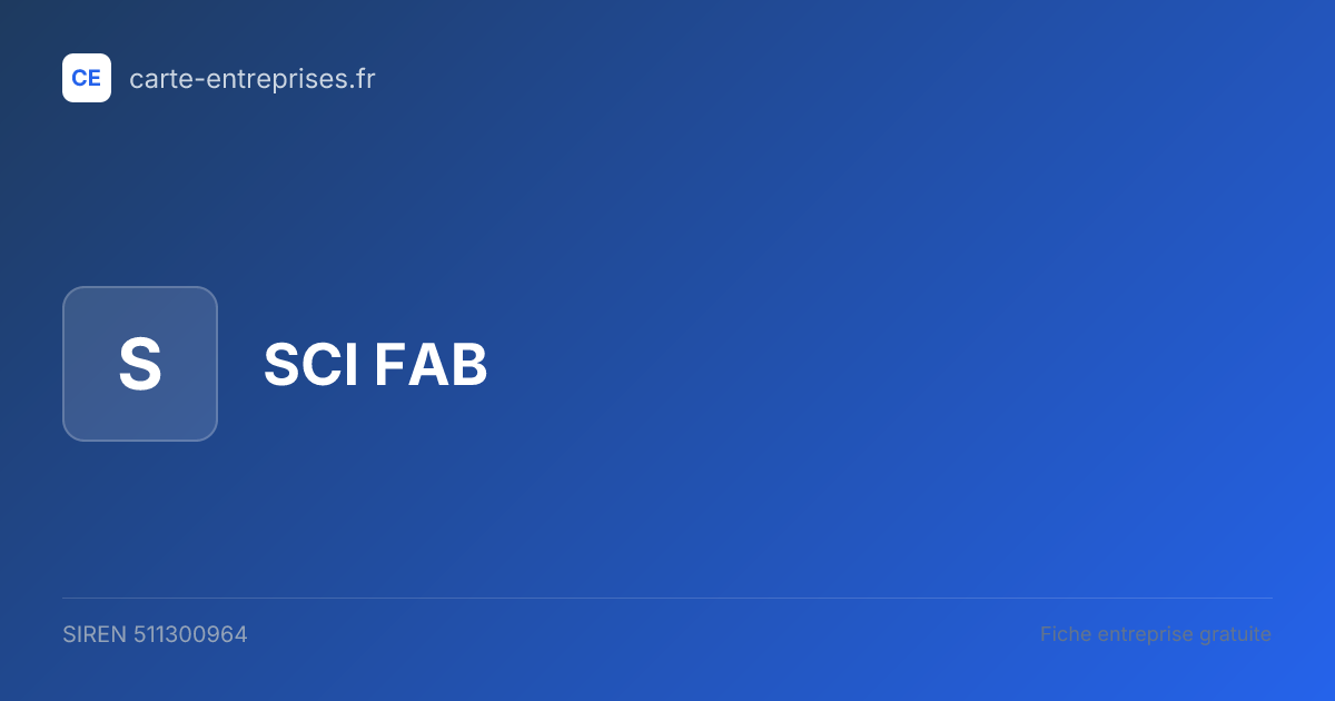 SCI FAB — 511300964 — fiche entreprise