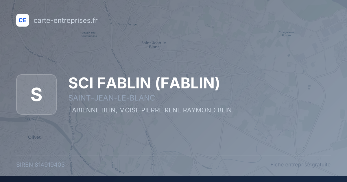 SCI FABLIN (FABLIN) — 814919403 — fiche entreprise