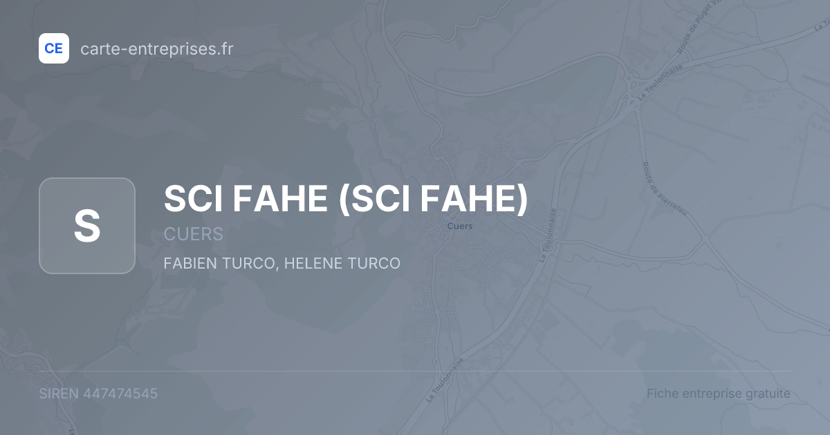 SCI FAHE — 447474545 — fiche entreprise