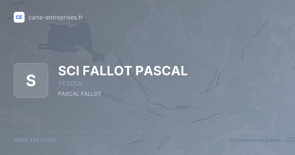SCI FALLOT PASCAL — 494741754 — fiche entreprise