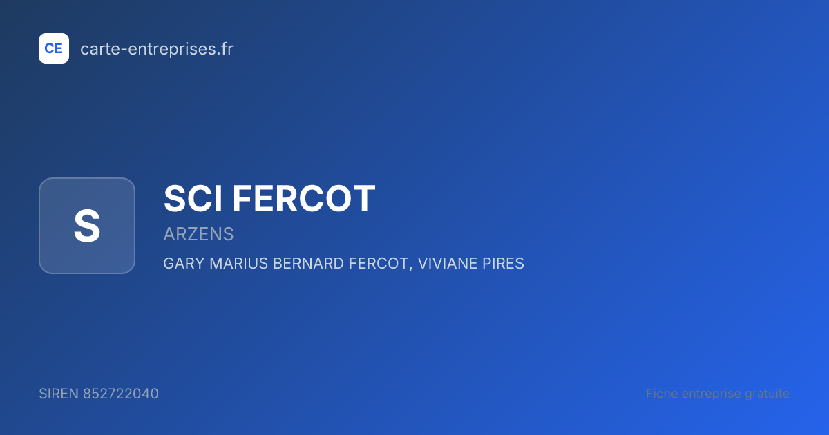 SCI FERCOT — 852722040 — fiche entreprise