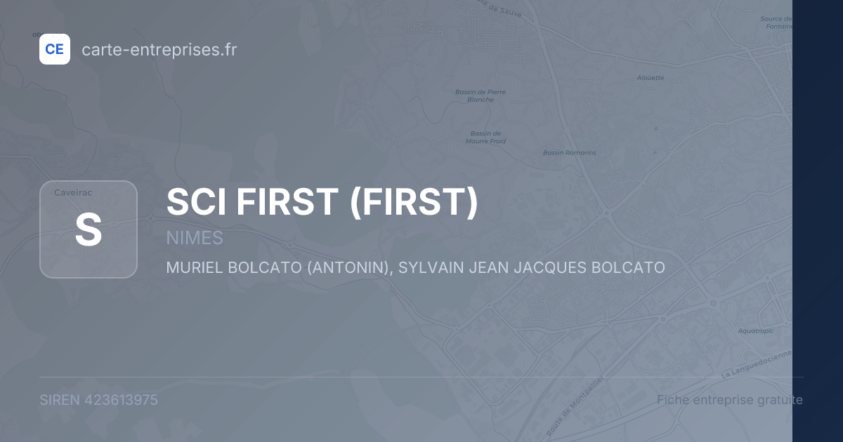 SCI FIRST (FIRST) — 423613975 — fiche entreprise