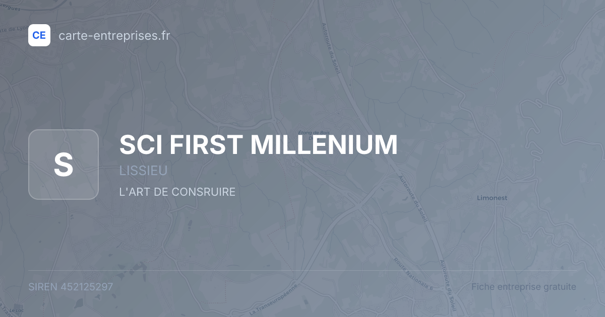 SCI FIRST MILLENIUM — 452125297 — fiche entreprise