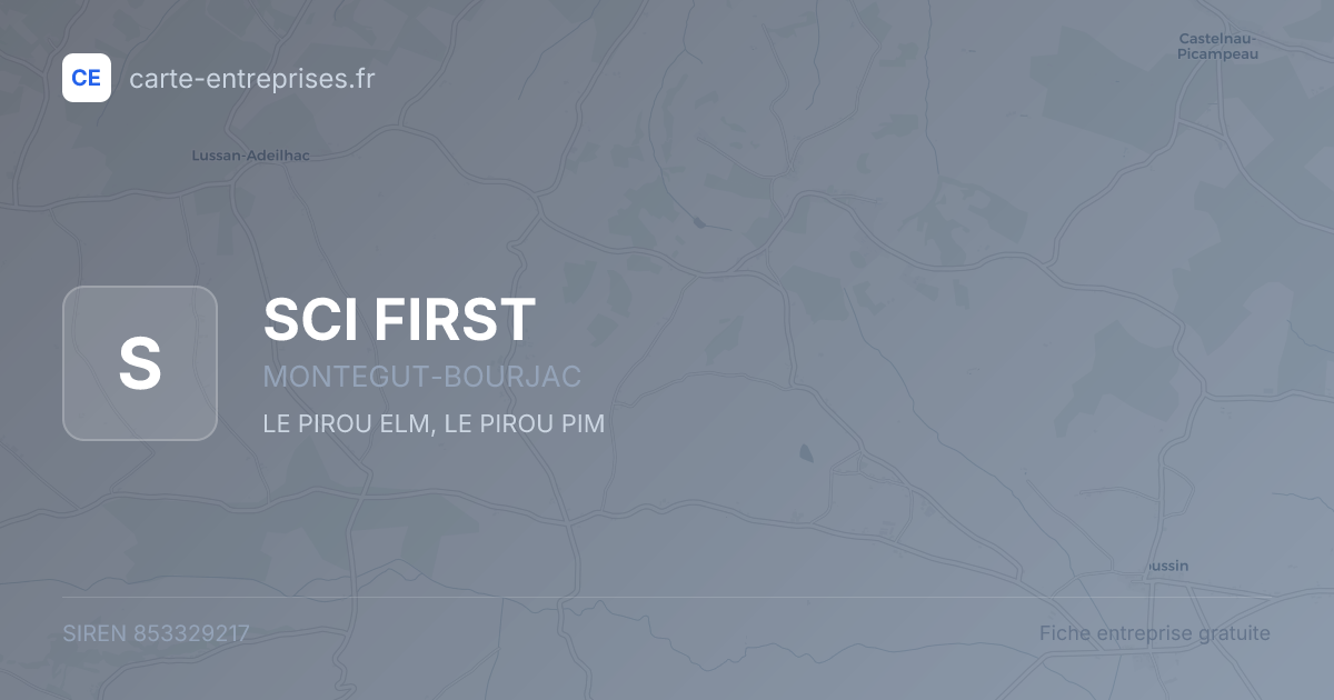 SCI FIRST — 853329217 — fiche entreprise