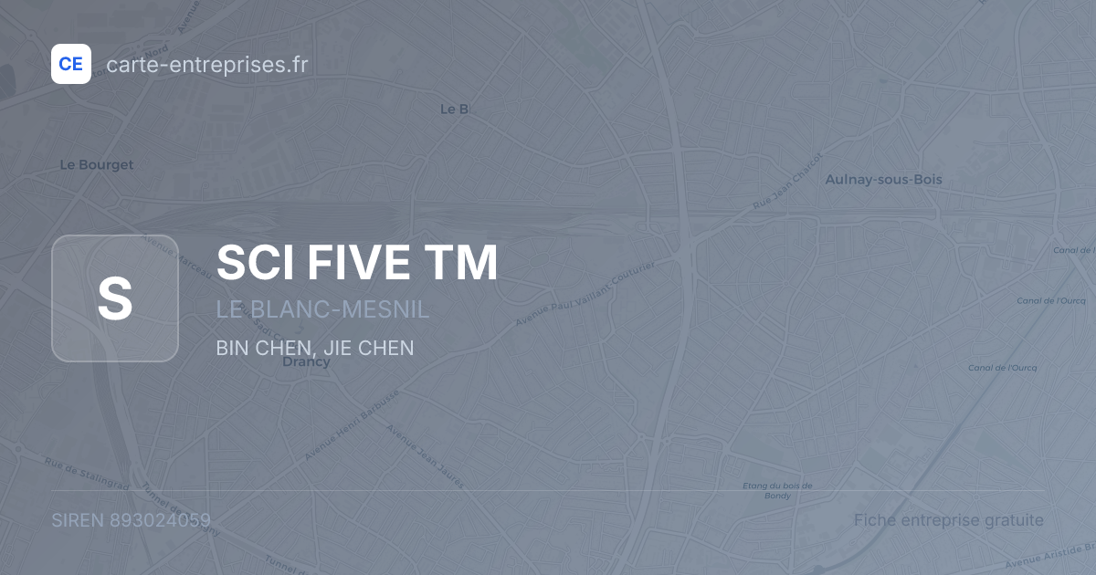 SCI FIVE TM — 893024059 — fiche entreprise