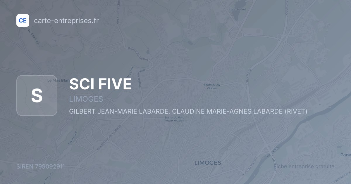 SCI FIVE — 799092911 — fiche entreprise