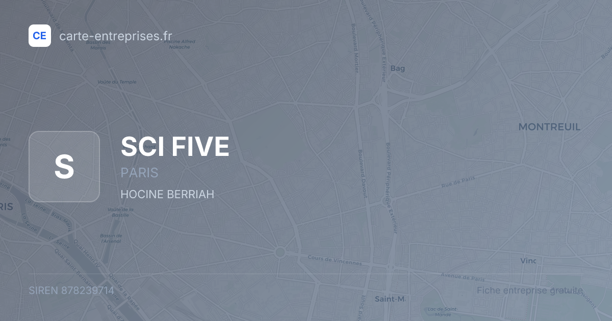 SCI FIVE — 878239714 — fiche entreprise