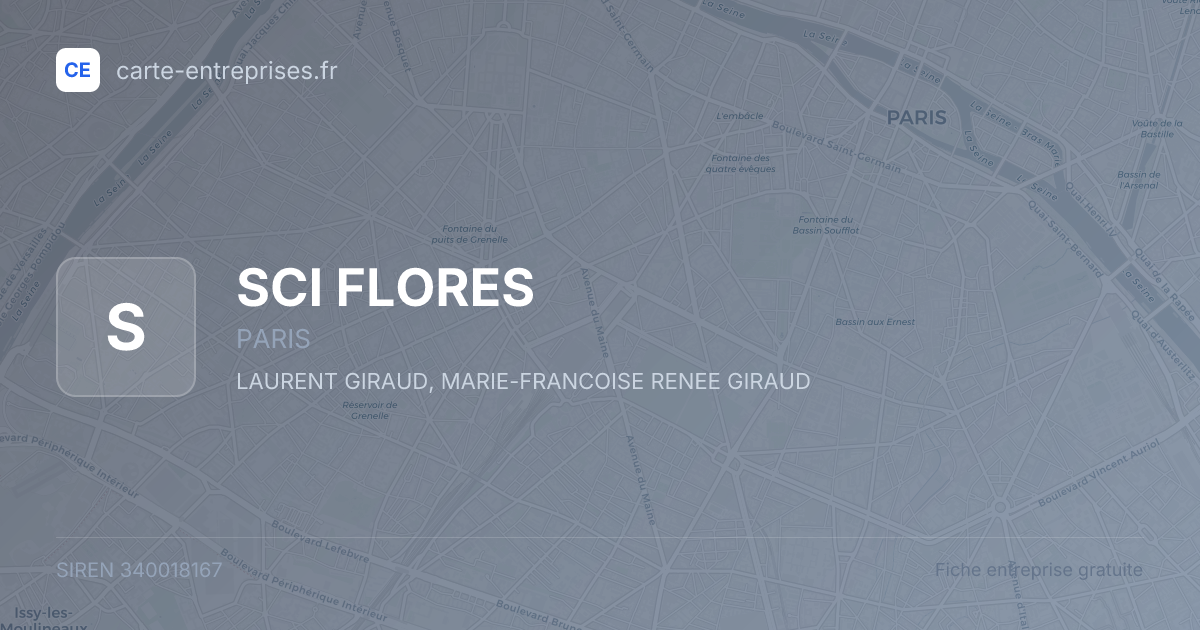 SCI FLORES — 340018167 — fiche entreprise