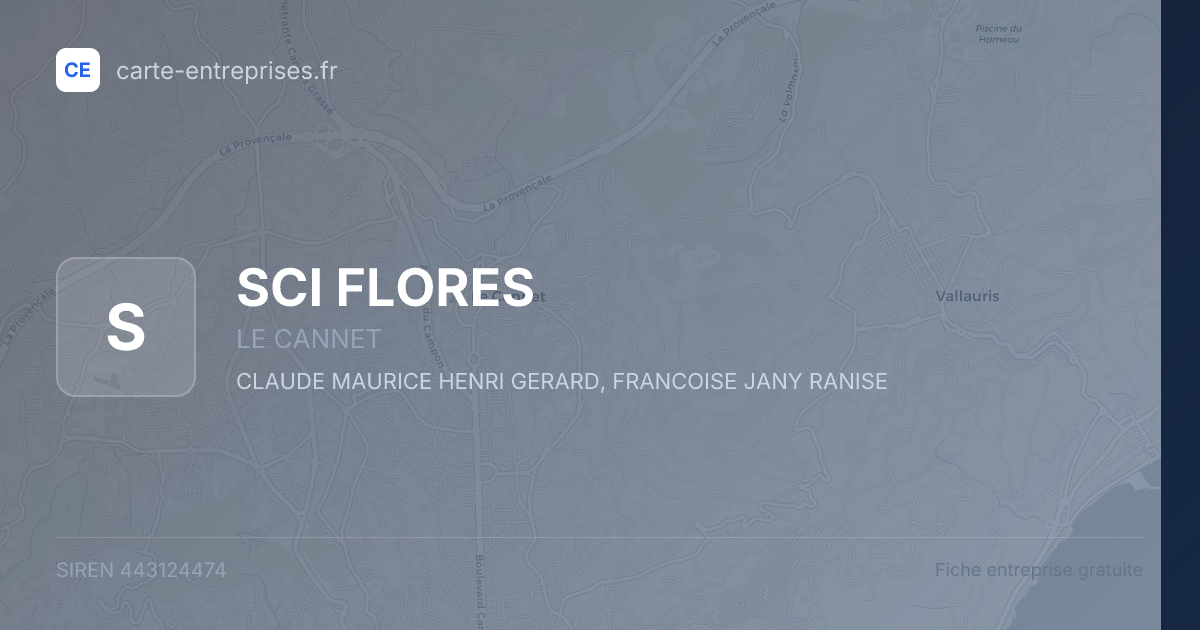 SCI FLORES — 443124474 — fiche entreprise