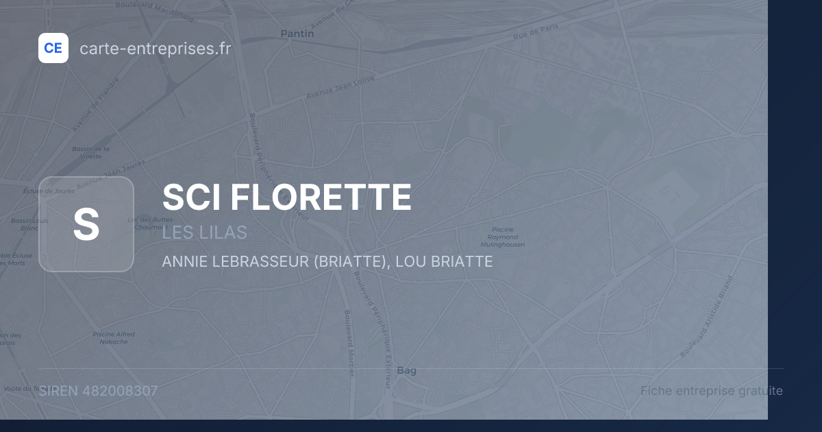 SCI FLORETTE — 482008307 — fiche entreprise