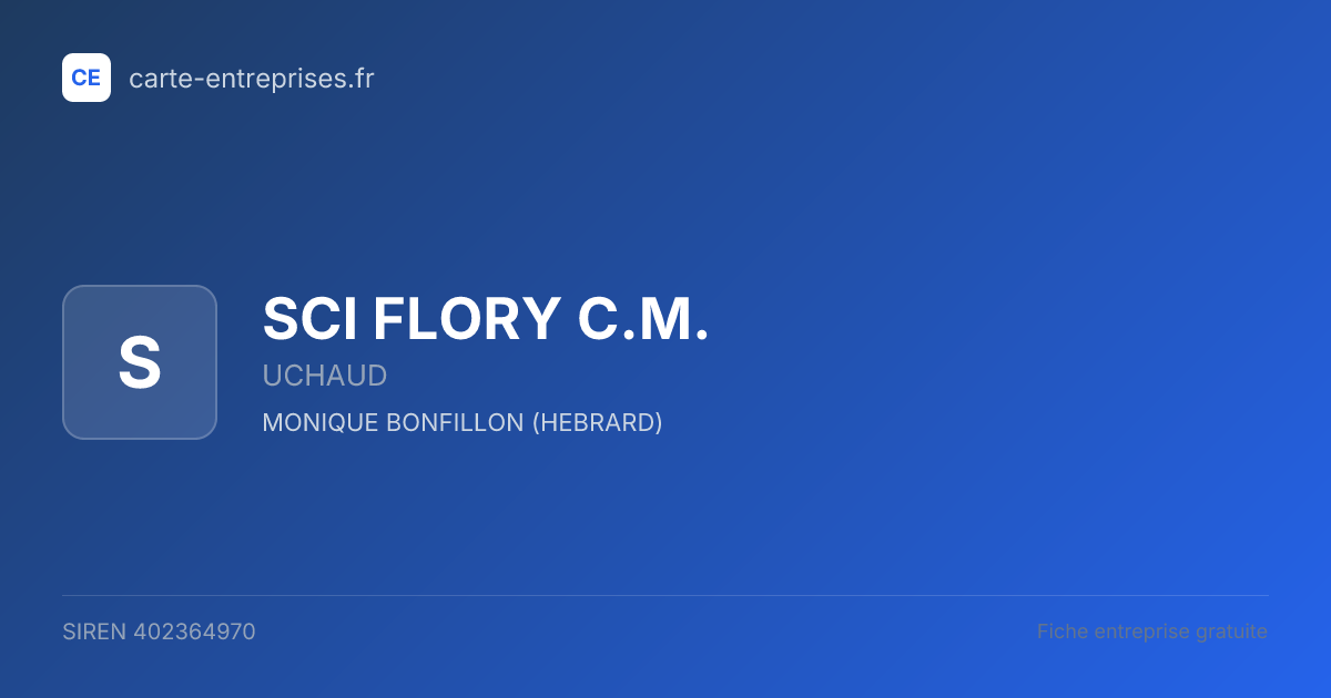 SCI FLORY C.M. — 402364970 — fiche entreprise