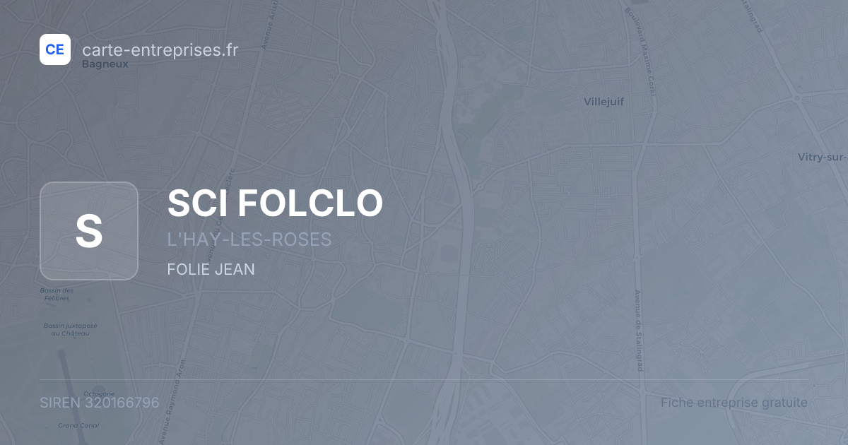 SCI FOLCLO — 320166796 — fiche entreprise