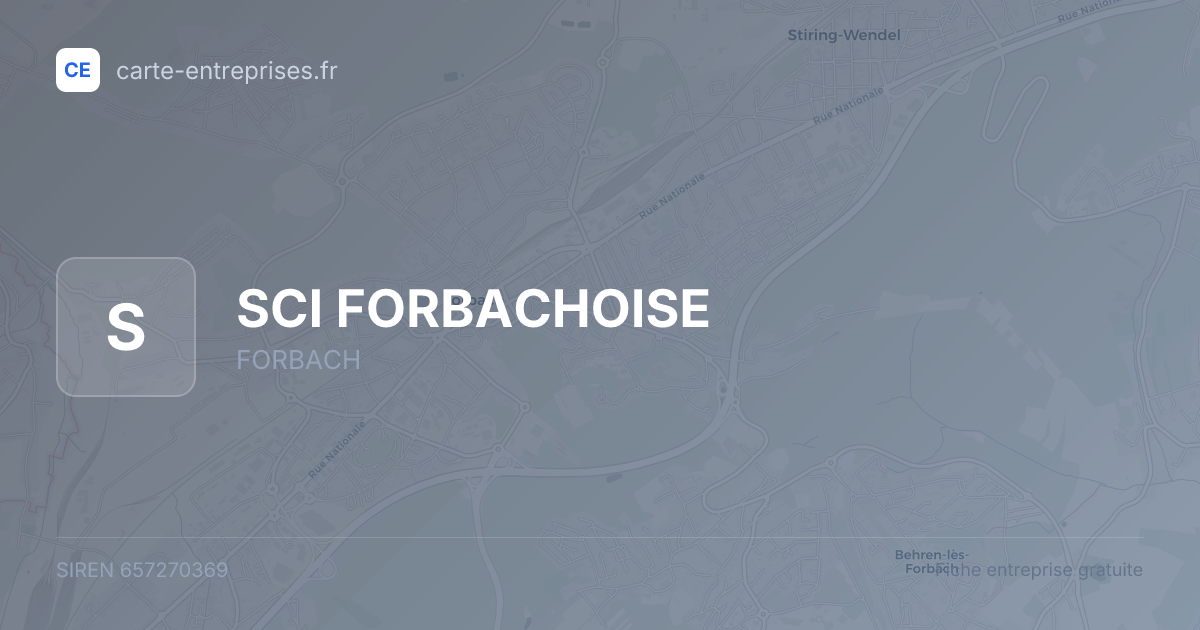 SCI FORBACHOISE — 657270369 — fiche entreprise