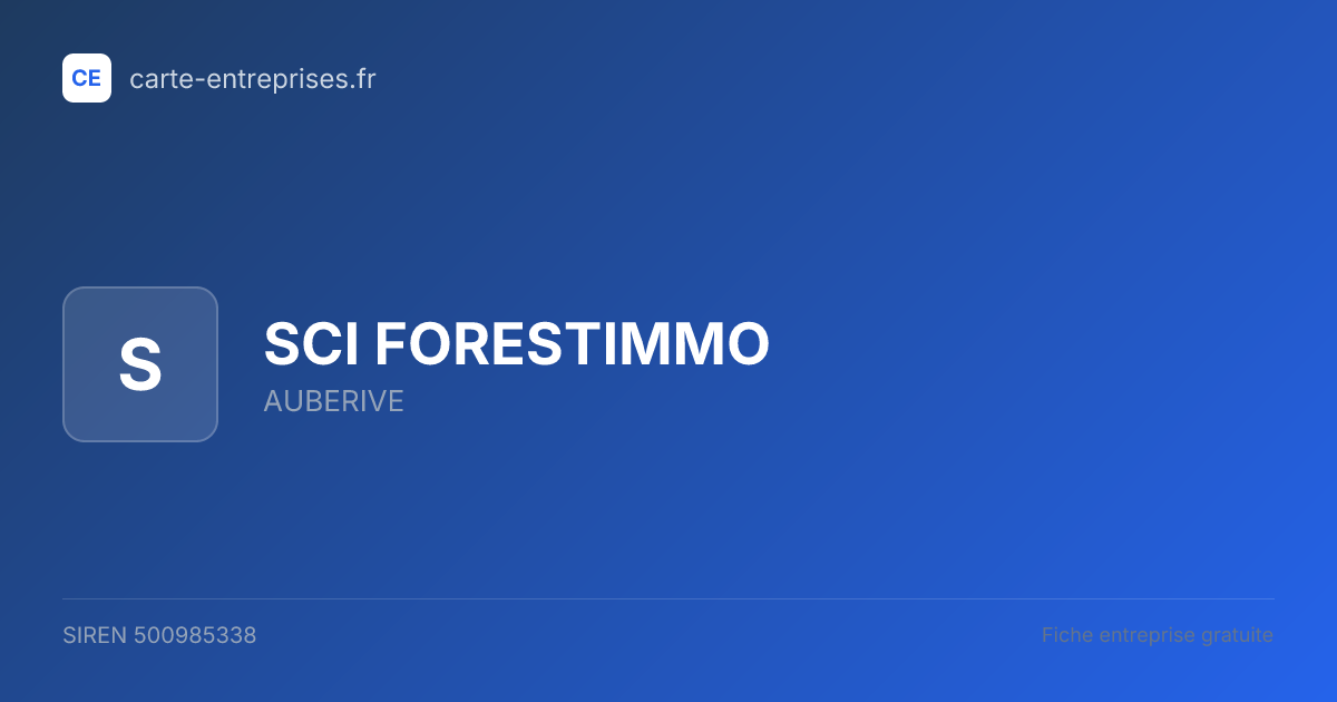 SCI FORESTIMMO — 500985338 — fiche entreprise