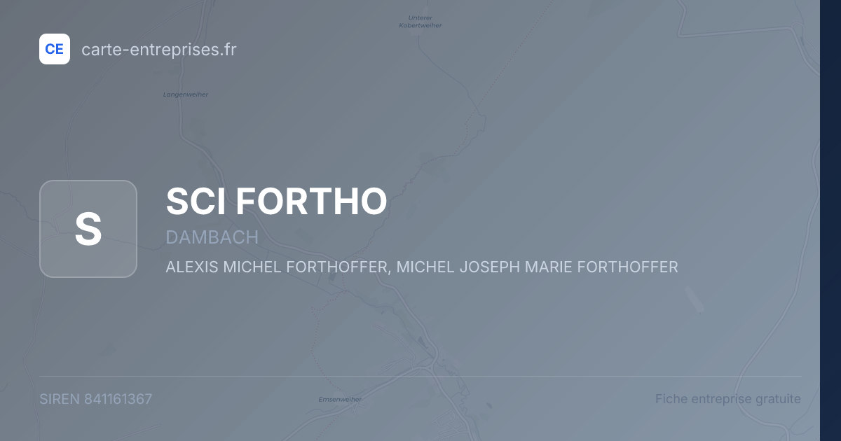 SCI FORTHO — 841161367 — fiche entreprise