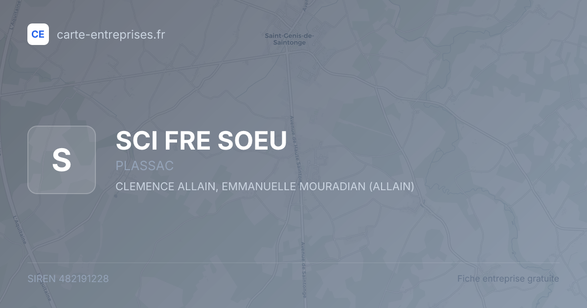 SCI FRE SOEU — 482191228 — fiche entreprise
